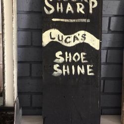 Antique Shoe Shine Sign