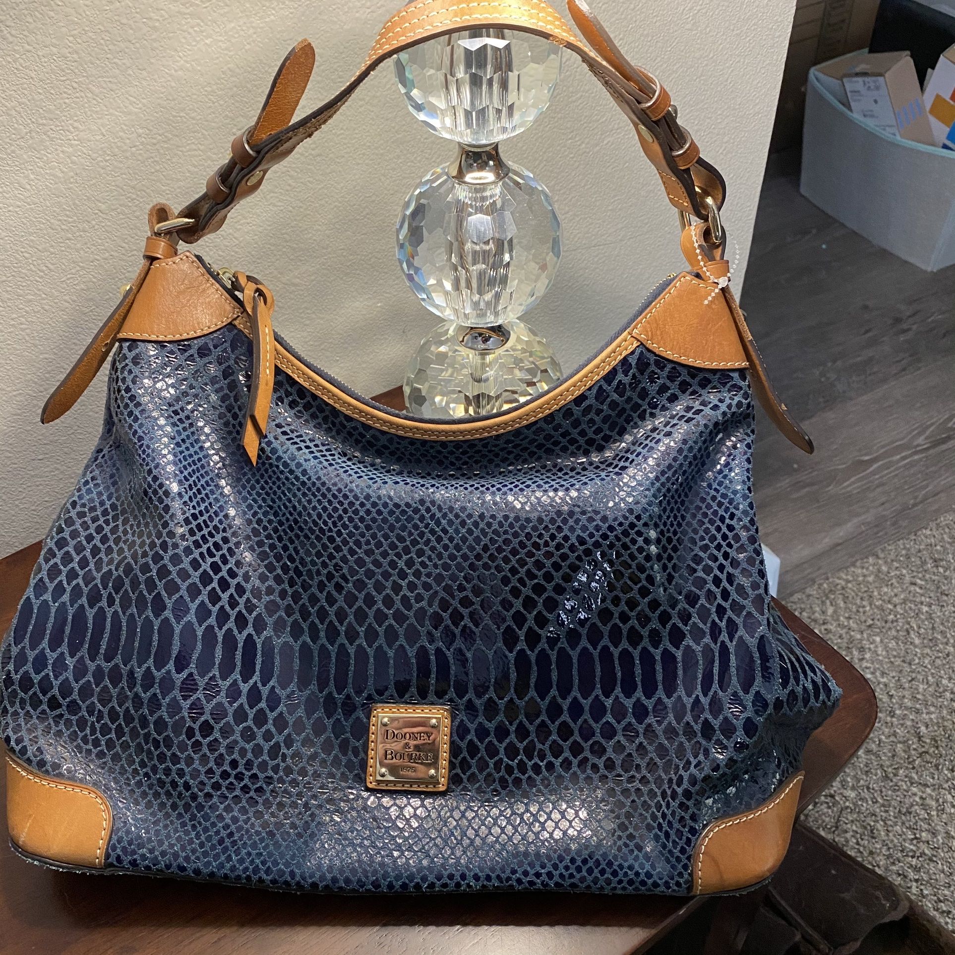 Dooney N Bourke Snakeskin Leather Hobo Purse
