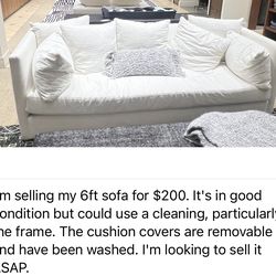 Used 90x40 White Sofa