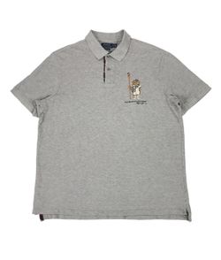 Polo Ralph Lauren Bear Shirt Mens XL Gray Classic Fit Preppy Yacht Vintage PRL