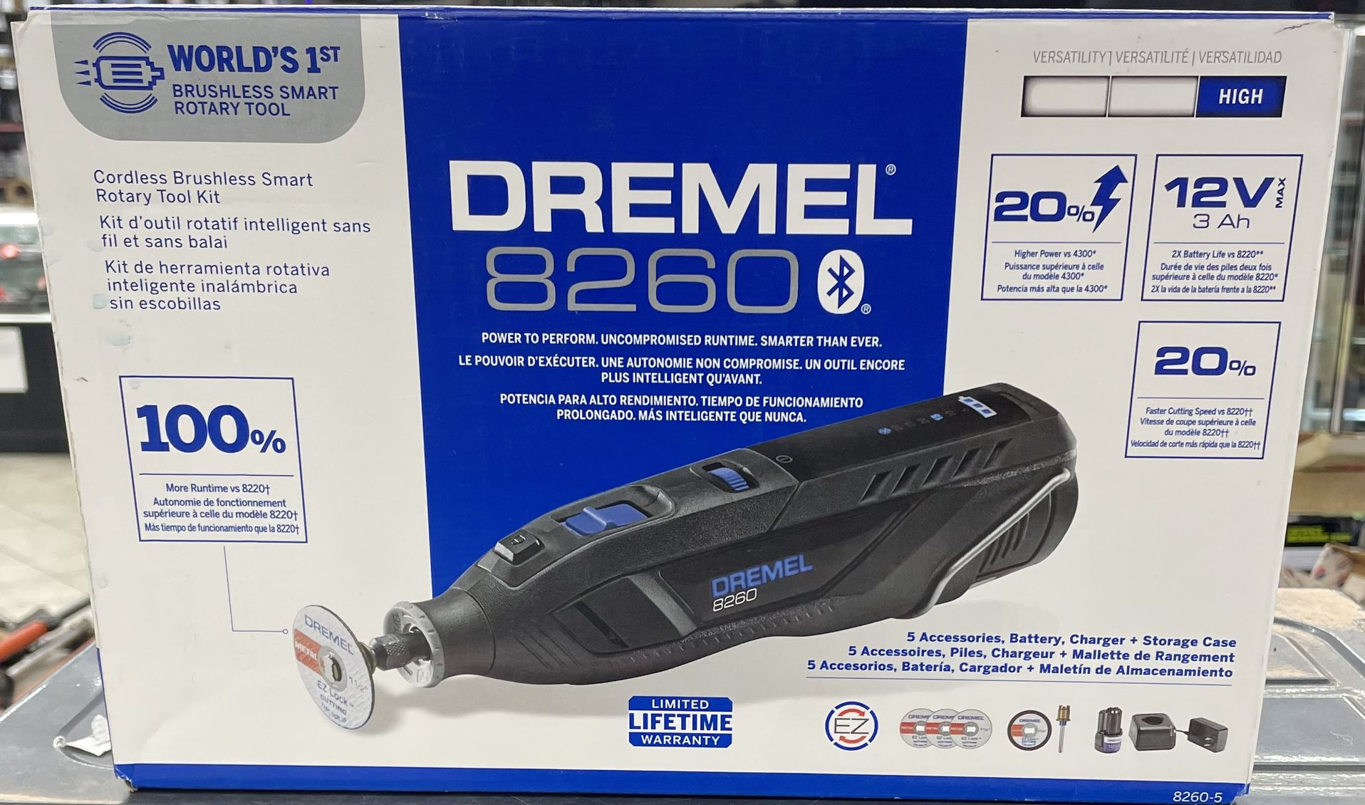 NEW Dremel 8260 (8260-5) Cordless Brushless Smart Rotary Tool Kit