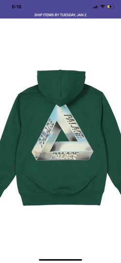 Palace Chrome Tri Ferg Hoodie Green Pre Owned Medium