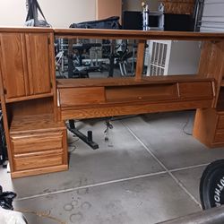 King Bedroom Headboard with  Lights/Mirrors