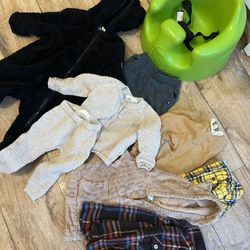 9-12 Month Baby Boy Clothes With Bumbo Floor Chair 