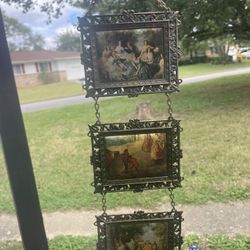 Super Cool Antique Triple Art Hanger- Brass