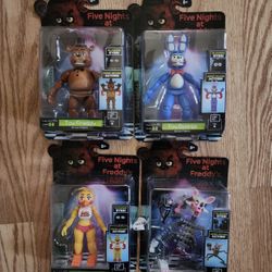 Jazwares FNAF 2: Toy Freddy, Toy Bonnie, Toy Chica & Mangle Figure 4-Pack Bundle