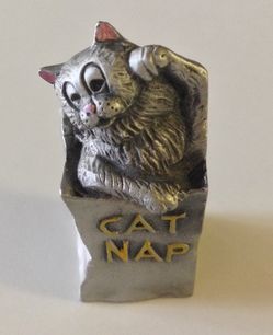 Hudson pewter cat nap figurine