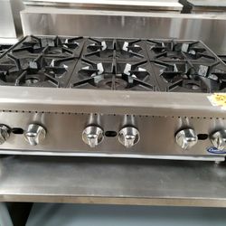 Used Atosa 36"L Hot Plate With 6-Burners Natural Gas 