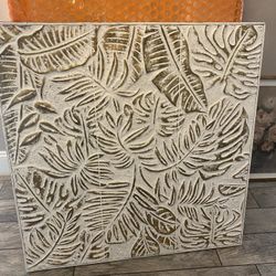 White And Gold Wall Hanging. 36 X 37 