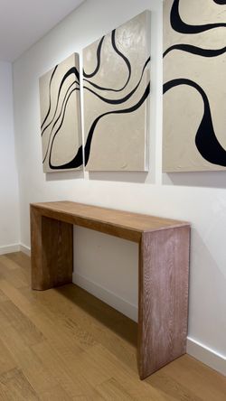 Modern 60” Console Table with 2 Drawers | Natural Wood Entryway Sofa Table | Like New