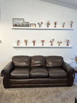 La-Z-Boy Genuine Leather Sofas — Pair