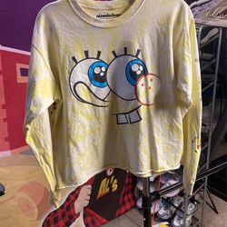 Nickelodeon, SpongeBob SquarePants, tie-dye, longsleeve shirt, large for women