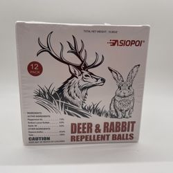 Deer & Rabbit Repellent Balls - 12 Pack, White New Sealed Pest Animal Protect
