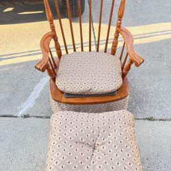 Vintage Rocking chair And Rocking Foot Stool