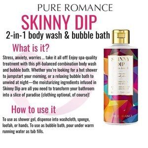 Exotic Jewell pure romance skinny dip shower gel/bubble bath