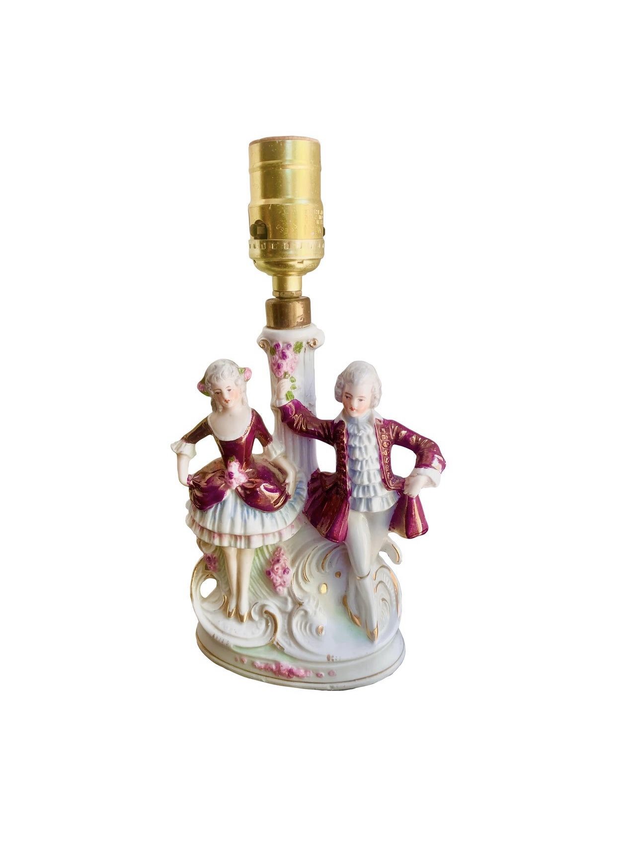 Antique Courting Couple Lamp Sitzendorf Germany