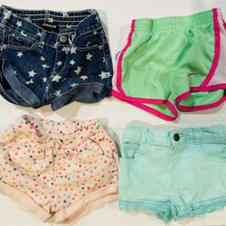 Four Girl’s 3-6M to 18M Shorts Bundle; Multiple Brands, Colors, Designs, & Closures