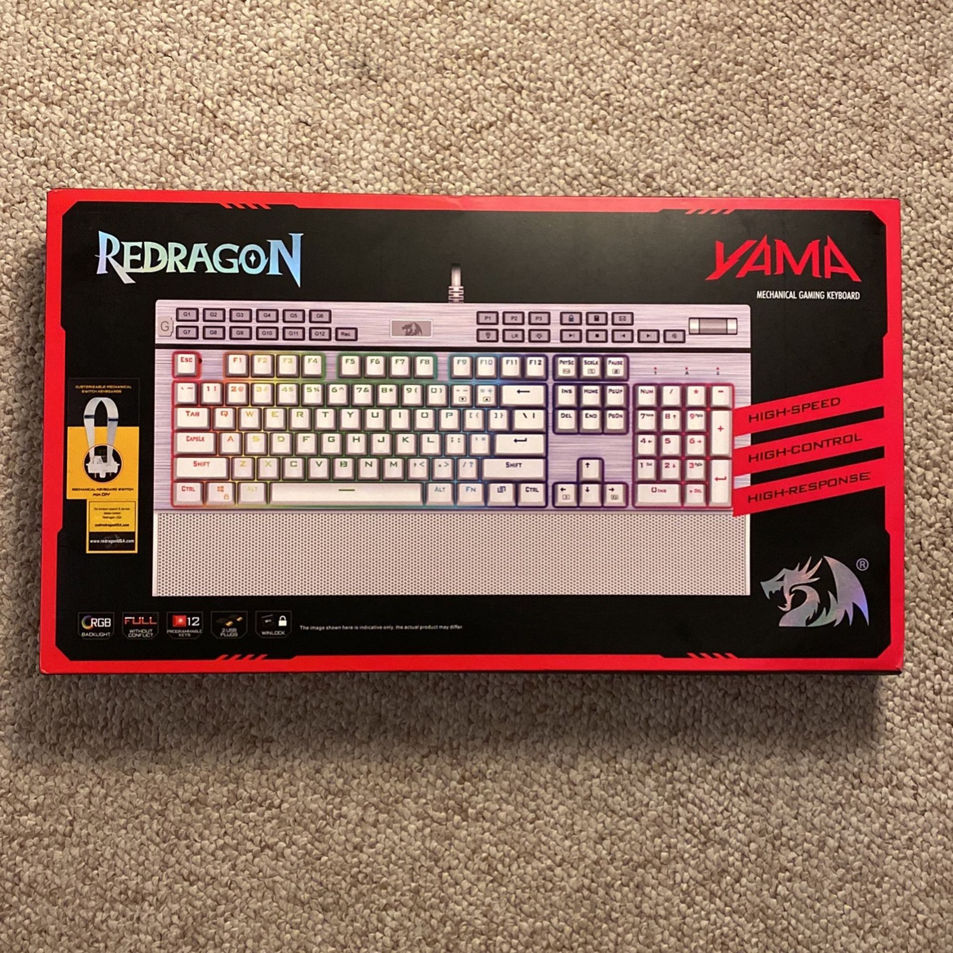 Redragon Yama Gaming Keyboard. Model: K550W-RGB-1
