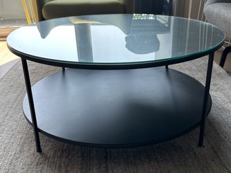 Room and Board Slim Round Coffee Table w/ Shelf