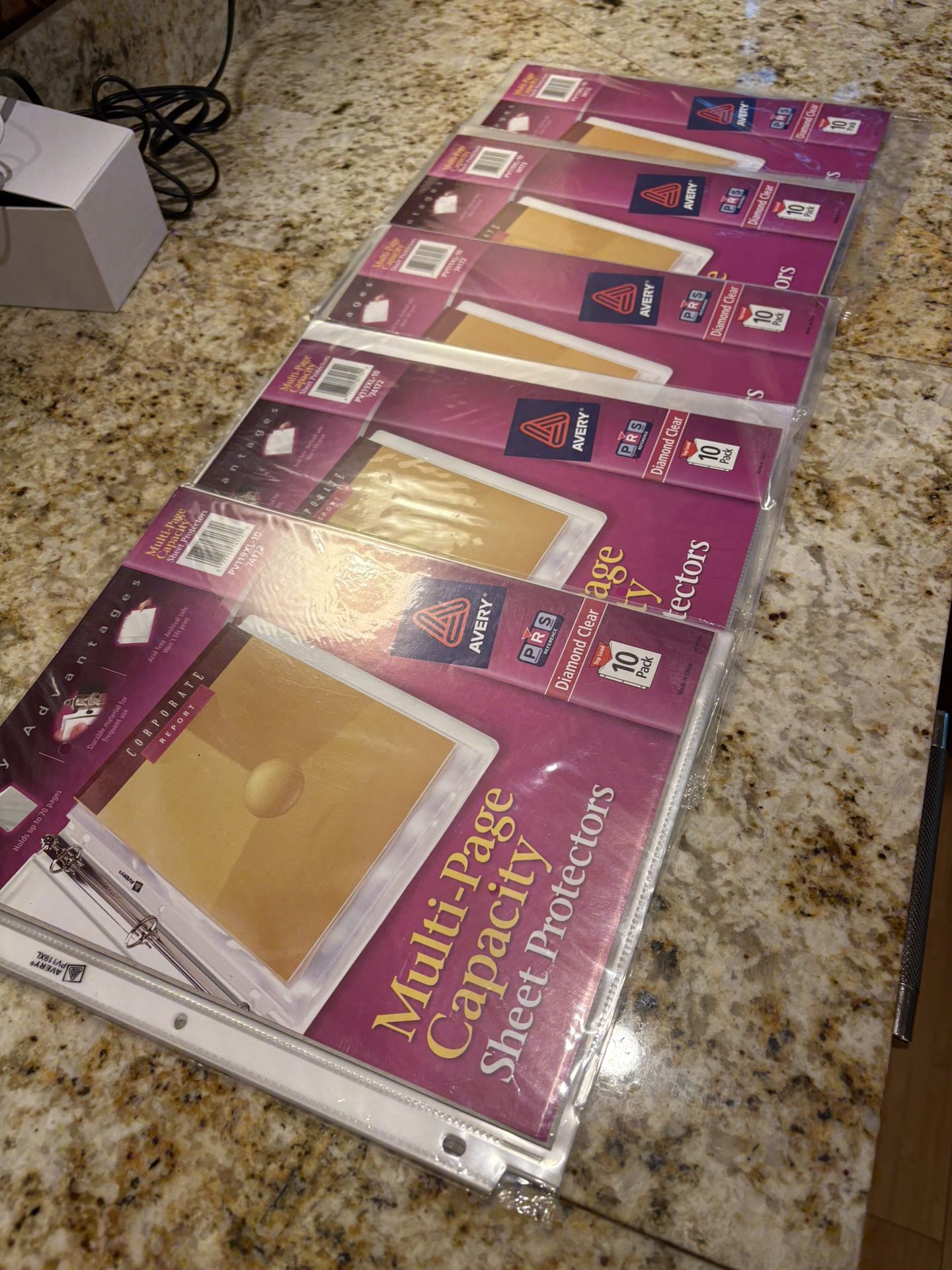 Sheet Protectors brand new five packs of 10 Office Depot