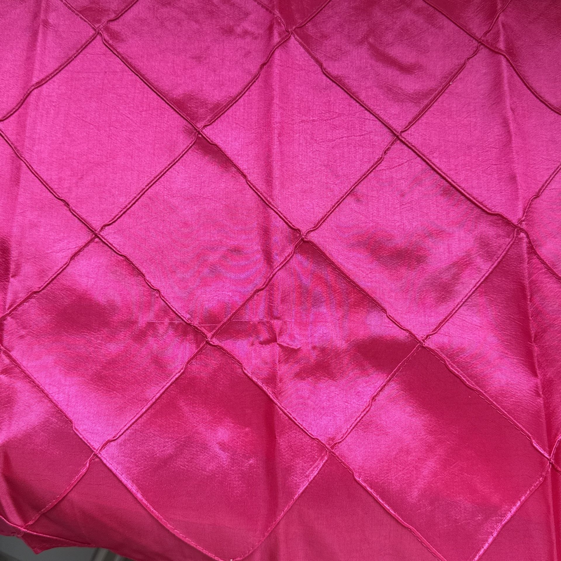  150 Fuchsia Satin Dinner Napkins. Great For Weddings And Parties.