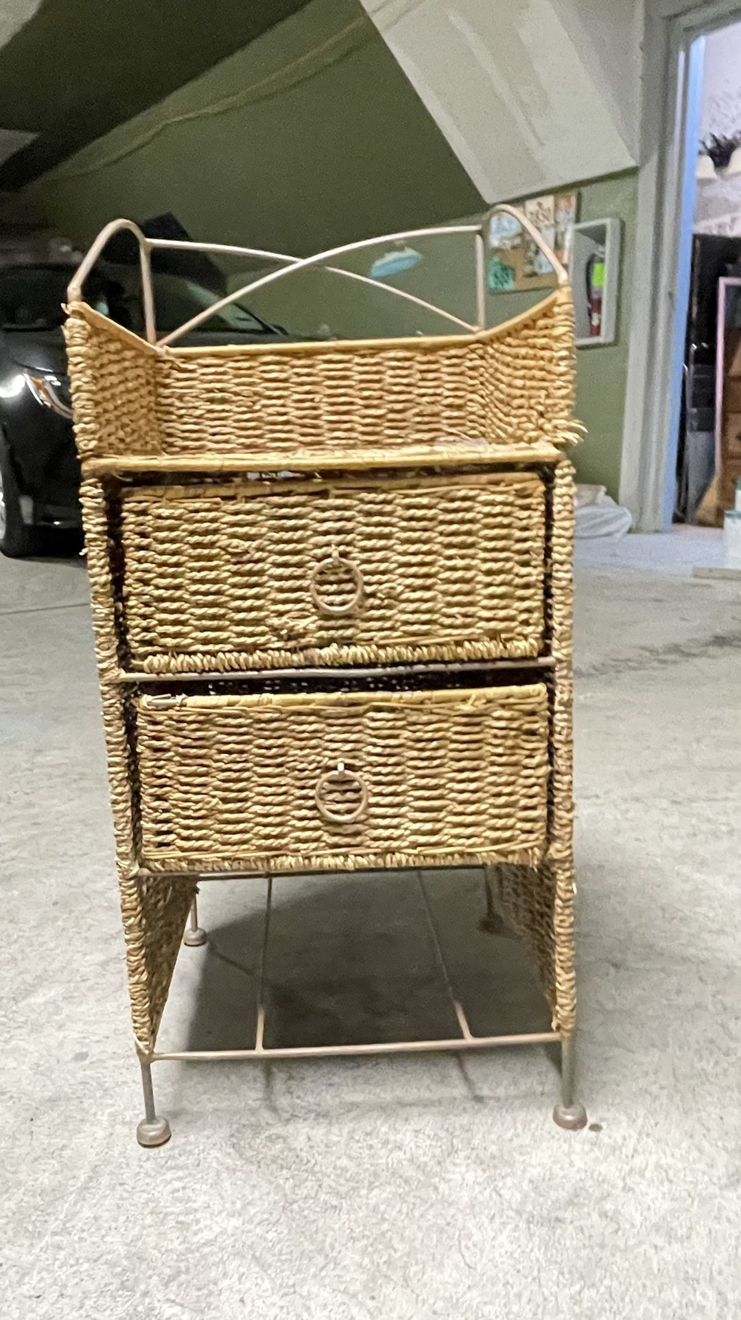 Vintage Rattan Side Table