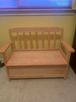 Wooden kid bench and storage box
