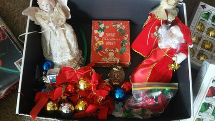 Box of Vintage decorations