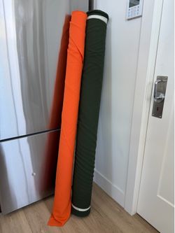 2 Large Rolls of Upholstery/Fabric Material – Orange & Green
