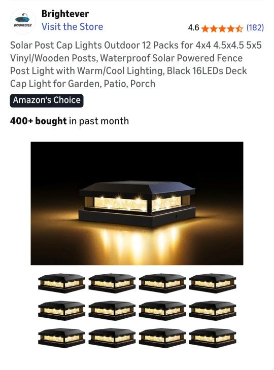 Solar Post Cap Lights (12 Pack) #161
