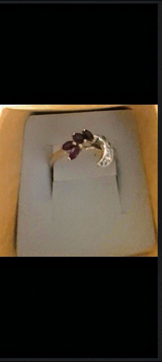 Spectacular 14k Ring Guard with Diamonds and Tourmaline