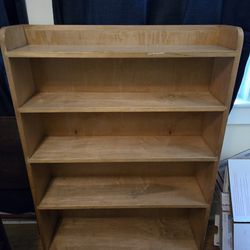 All Wood 5 Shelf Book Case