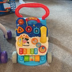 VTech Sit to Stand Learning Walker Blue Pink Baby Push Walker Toddler Activity Center