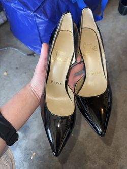 christian louboutin iriza half d’orsay stiletto patent black