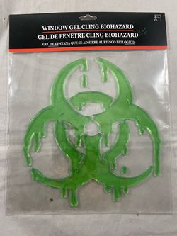 Halloween Biohazard Window Gel Cling Decoration Halloween
