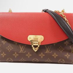 LOUIS VUITTON LV GHW Saint Placide Shoulder Bag Monogram Brown/Red