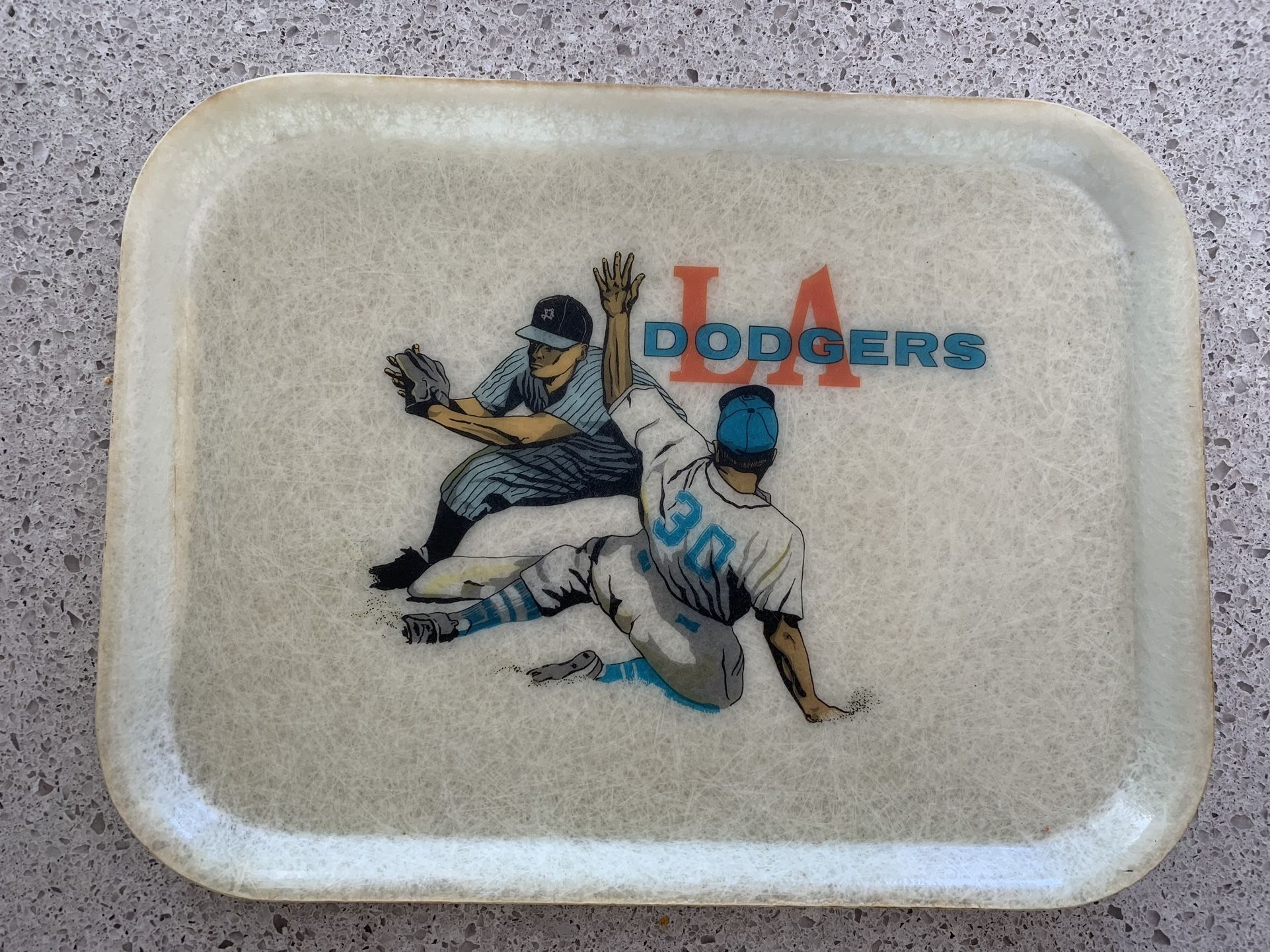 Vintage 1960s Los Angeles Dodgers Stadium Fiberglass Food Tray