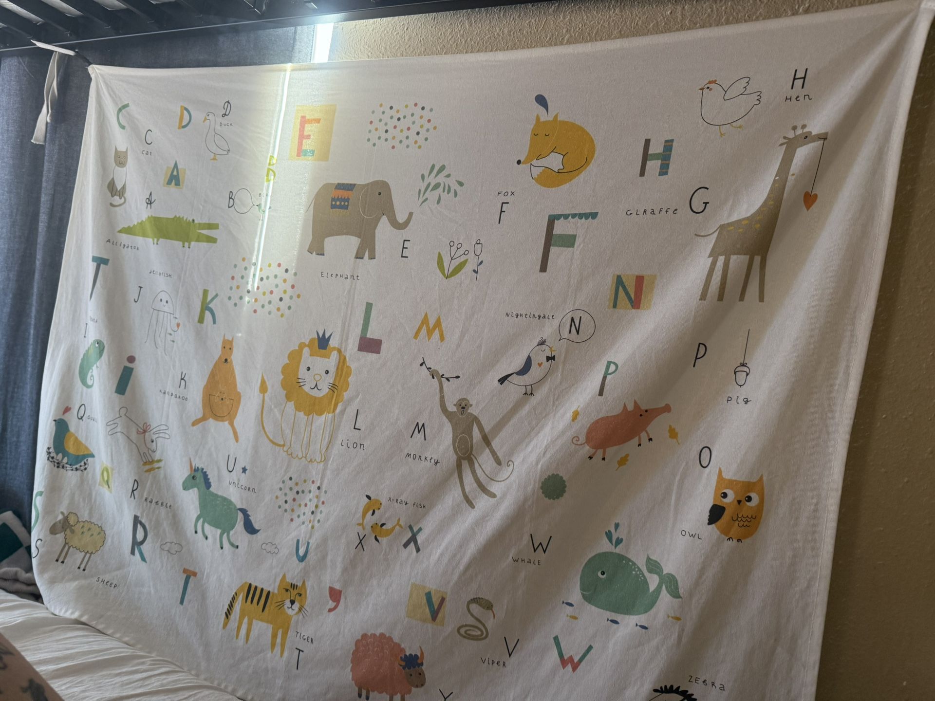 ABC animal wall tapestry for kids