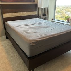 Rooms to Go Midtown Loft Brown queen bedframe and mattress