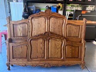 California King Oak Headboard and Footboard