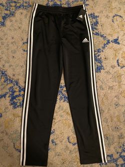 Adidas Black Track Pants with White Stripes