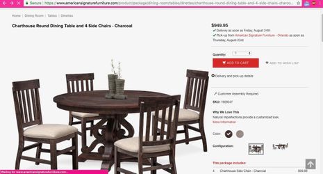 Dinning table with 6 chairs diameters are 54 inches