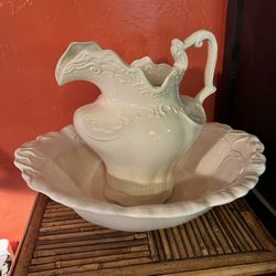 Vintage Ceramic Pitcher and Basin Set