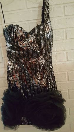 Black Sequence Party Dress