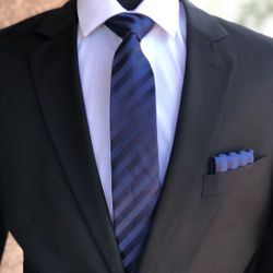 slim tie and pocket square set