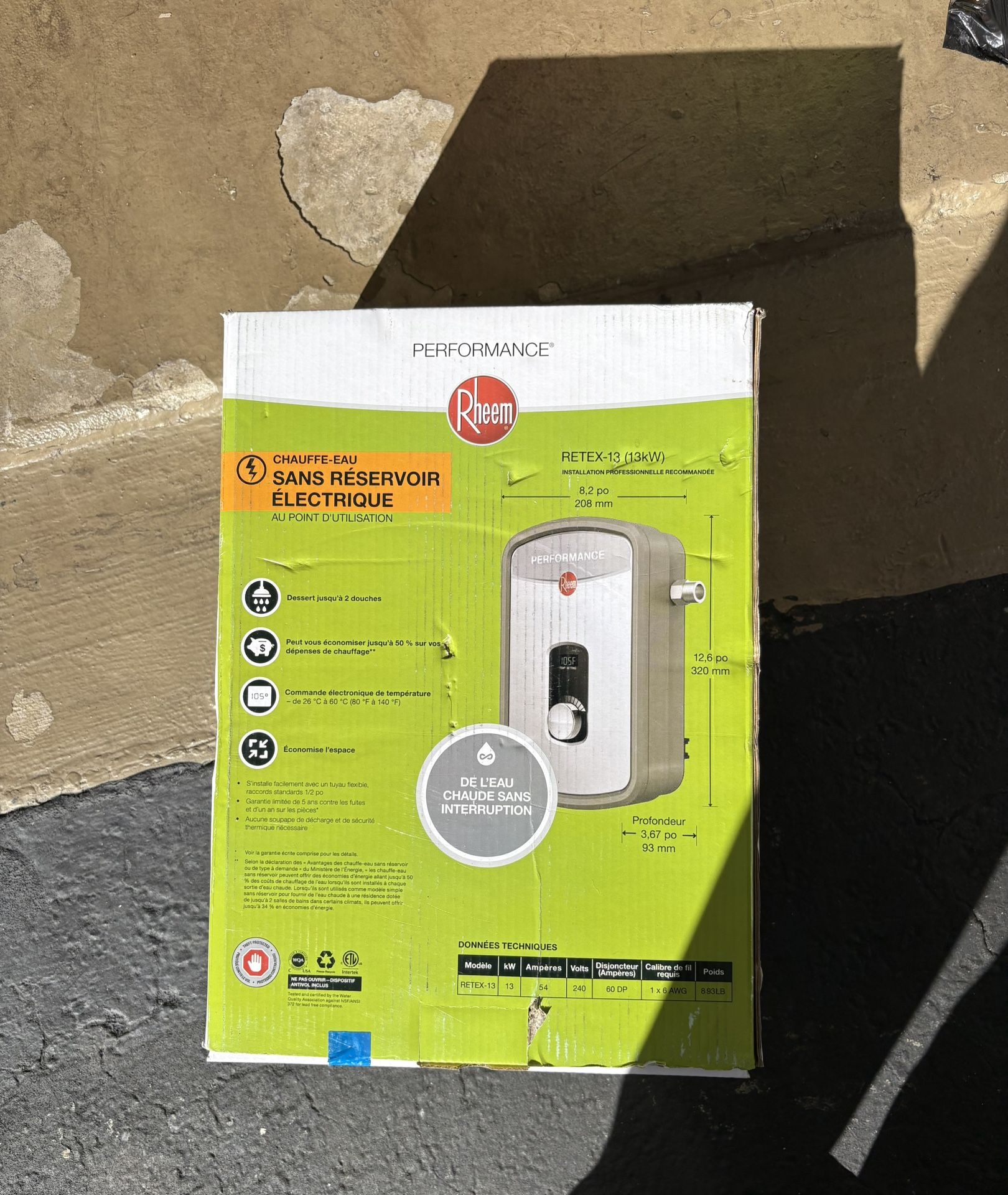 13 K tank tankless water heater