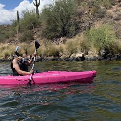Lifetime Emotion Guster 10ft Pink Sit-In Kayak + Paddle 
