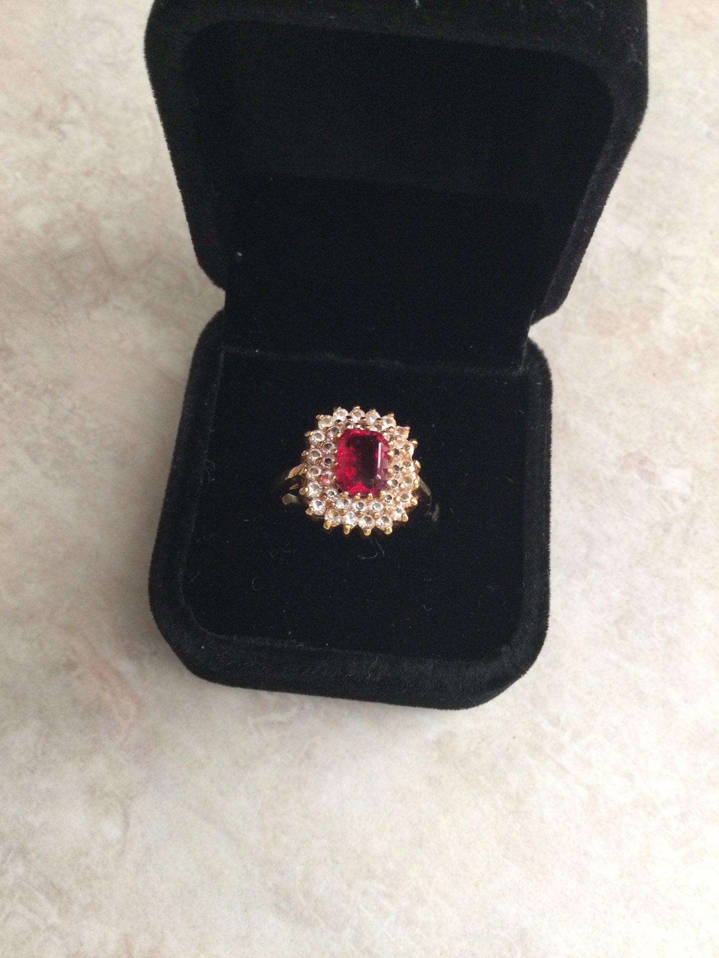 Crystal Ring, Plated - Size 7