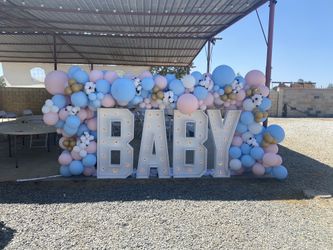 Baby marquee lights balloon garland Ren tal only