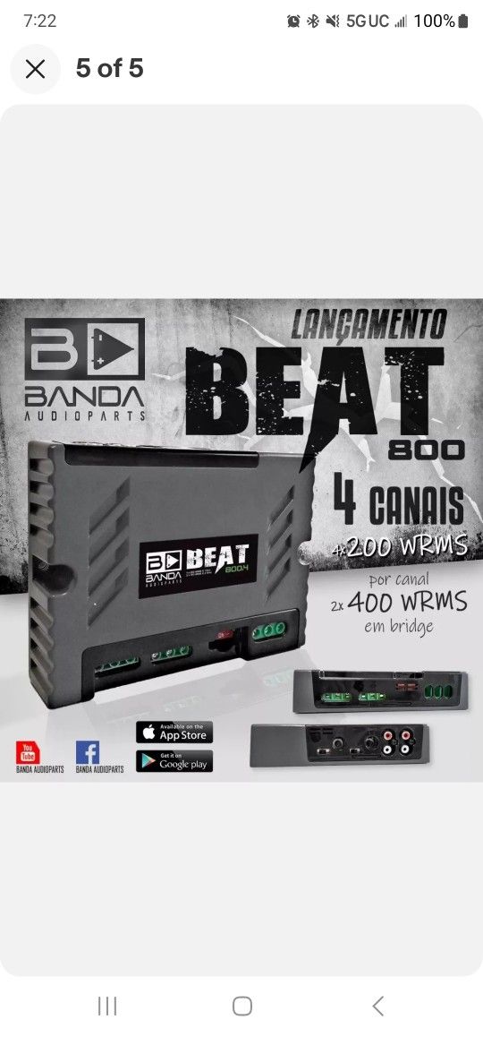 Banda BEAT800.42OHM Beat 800w X 4 Ch 2 Ohm Car Amp for Sale in